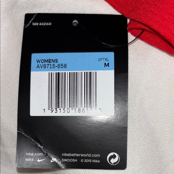 Nike Softball Women’s M Red and White Athletic Shirt New W w Tags (B1e) - Picture 5 of 6